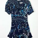 Parker  Talisa Black Combo Floral Surplice Fit & Flare Mini Dress Size 0 Photo 2