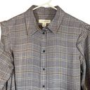 Treasure & Bond  Gray Plaid Long Sleeve Button Down Shirt Women Sz XS Photo 1