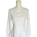 Harvé Benard Harvé Bernard White long Sleeve Collared Peplum Top- Size M Photo 0