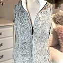 Free Country White Puffer Vest Reversible Charcoal Frosted Sherpa Zip Ski Jacket Womens Small Photo 6