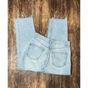 ZARA Button Fly Hi Rise Raw Hem Light Wash jeans size 8 Photo 3