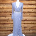 Mac Duggal NWT  Gorgeous Sequined Faux Wrap Cut Out Puff Sleeve Gown Dress Photo 5