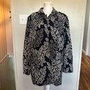 J. McLaughlin  Hester Jacket in Navy/White Raffia Palm Leaf Embroidered NWT XL Photo 1