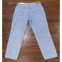 American Eagle  Mom Jeans Retro Indigo Stripe Size 8 Short 29W High Rise NWT Photo 1