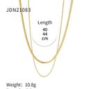 18k Gold PVD over Stainless Steel Multilayer Herringbone & Rope Chain Necklace Photo 4