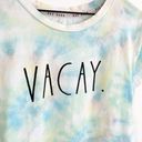 Rae Dunn Short Sleeve Vacay Graphic Tie Dye Tshirt Blue and Yellow Size XL Photo 3