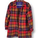 Rafaella  Shacket Wool Blend Plaid Jacket Button Front Flannel Shirt Pockets Sz M Photo 5