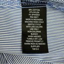 Worthington  Petite Striped Faux Pleat Button Front Shirt Blue White Small Photo 9