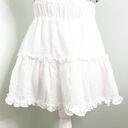 Olivaceous  White Mini Skirt Ruffle Tier Cotton Cottagecore Photo 2