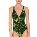 Robin Piccone New.  Army camouflage plunge swimsuit. Regularly $168. Size 8 Photo 0