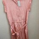 Joie  Daran Pink Jacquard Leopard Belted Satin Mini Shirt Shift Dress Large NWT Photo 4