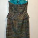 Trina Turk Women’s | NWT  strapless tweed peplum dress | Multicolored | Size 4 Photo 5