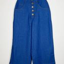 Unique Vintage  Denim Blue Chisholm Culottes Cropped Wide Leg Pants Size XS Photo 2