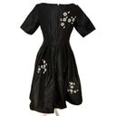 Eshakti eSkahti | Quincy Dupioni Black Floral Lined Midi Length Dress Size Small Photo 3