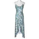 Alice + Olivia  Christina Forget Me Not Powder Blue Floral High Low Midi Dress Photo 2