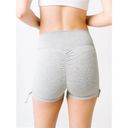 Zyia  Active Gray Brilliant Double Scrunchy Hustle Shorts Heather Gray Medium Photo 6