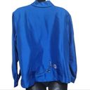 Coldwater Creek  Women's Blue Embroidered LongSleeve 100% Silk Blouse Sz PLarge Photo 1