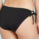 Kona Sol  Medium Coverage Side Tie Hipster Bikini Bottom Black Photo 1