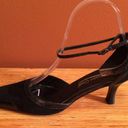 Coldwater Creek Black Suede and Leather Trim Ankle Wrap Shoes  Size 7 Photo 3