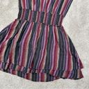 Rails  Lucca Brava Stripe Mini Dress Smocked V-Neck Linen Blend Size M Photo 10