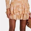 Ulla Johnson NWT  Cecily Magnolia Ruffle Rouched Long Sleeve Mini Dress Orange 10 Photo 1