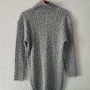 Pretty Little Thing Grey Cable Knit Sweater Long Turtleneck Cozy Photo 1