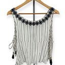 l*space L’ Bridget Embroidered White Top Cropped size Medium NWT Tassel Photo 9