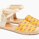 J.Crew New!  Printed Lace-Up D’Orsay Espadrille Sandal YELLOW Photo 0