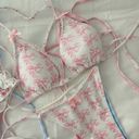 Boutique White With Pink Bows Bikini Set Photo 6