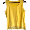 Coldwater Creek  yellow scoop neck lace trim tank top women M Photo 0