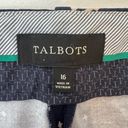 Talbots  Size 16 Signature Chino Pants Navy Blue Bird Print Straight Leg Cropped Photo 6