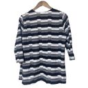 Dress Barn  Open Cardigan White Black Grey Horizontal Stripes Medium Photo 1