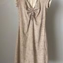 Phare Feminin Tan Front Tie Suede Midi Dress Size 4 Photo 0