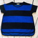 Madewell Blue & Black Brushed Rugby Boxy Top Photo 5