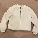 Aqua Sherpa off white zip up jacket Size M Photo 0