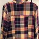 Pilcro  Anthropologie Ruched Deep V Plaid button down shirt sz Small Photo 6