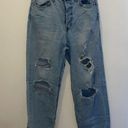 Wild Fable  Womens High Rise Button Fly Distressed Boyfriend Crop Jeans Blue Sz 6 Photo 3