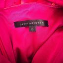 David Meister  Women's Fuchsia Watercolor One-Shoulder Draped Dress Size 6 Photo 8