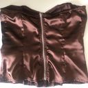 Pretty Little Thing Brown Satin Corset Photo 4