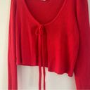 Anthropologie  Twine and String red ribbed cropped sweater Photo 1