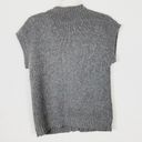 Vintage Blue  Grey Knit Short Sleeve Button Up Sweater Photo 2