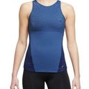 Nike  Womens Tank Top Dri Fit Yoga Sleek Running Training Activewear Blue Sz M Photo 0