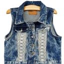 Amethyst Jeans Womens  Cowboy Coture Stonewash Western Chic Denim Jean Vest  Sz L Photo 2