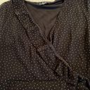 Black ruffled polka dot mini dress Size M Photo 1