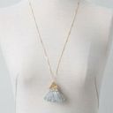 American Eagle AE Grey Tassel Pyramid Triangle Necklace Photo 1