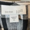 J.Jill  Love Linen 3/4 Soeeve Black Gingham Blouse Top Shirt XS Photo 3