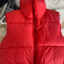 Red Puffer Vest Photo 1