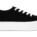 Soda Black Canvas Lace Up Platform Sneaker Photo 4