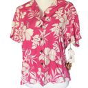 Caribbean Joe NWT  Pink Women’s Hawaiian Aloha Shirt Size Medium Photo 0