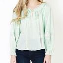 Love Shack Fancy  Odina Top Seafoam 100% Cotton Size Medium Photo 2